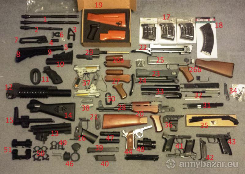 Airsoft Parts Lot AK M16 M4 MP5 G36 SVD